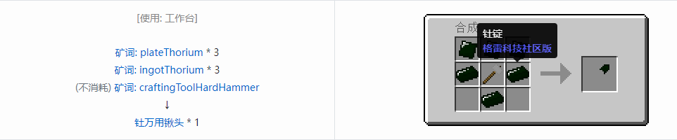我的世界格雷科技社区版部件合成表大全