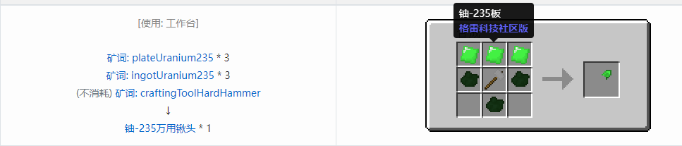 我的世界格雷科技社区版部件合成表大全