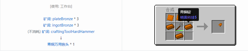 我的世界格雷科技社区版部件合成表大全