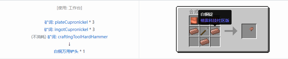 我的世界格雷科技社区版部件合成表大全