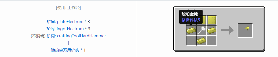 我的世界格雷科技社区版部件合成表大全