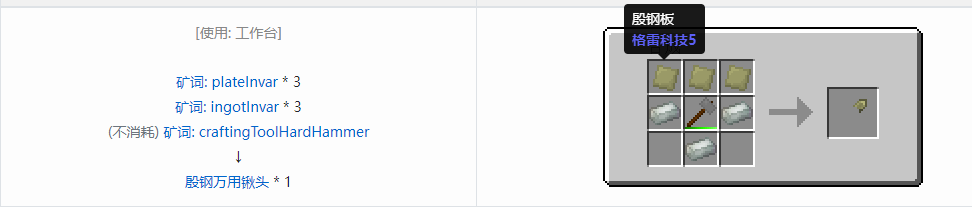 我的世界格雷科技社区版部件合成表大全