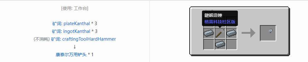 我的世界格雷科技社区版部件合成表大全