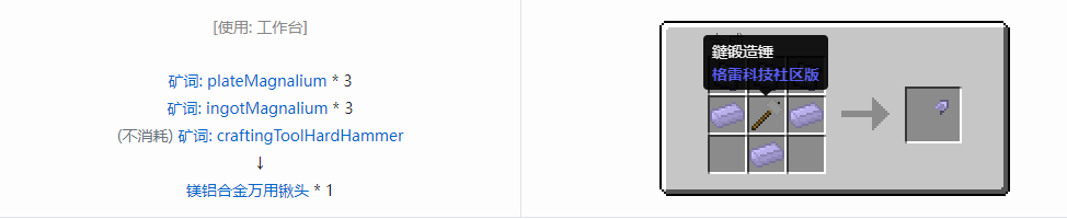 我的世界格雷科技社区版部件合成表大全