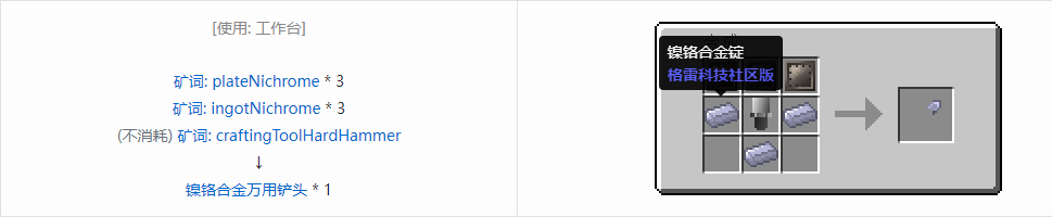我的世界格雷科技社区版部件合成表大全