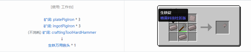 我的世界格雷科技社区版部件合成表大全