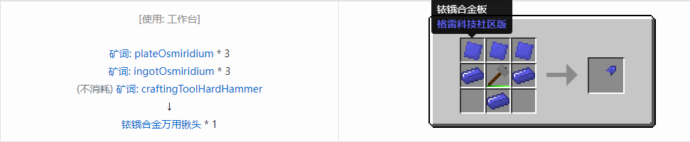 我的世界格雷科技社区版部件合成表大全