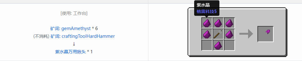 我的世界格雷科技社区版万用铲头合成表大全