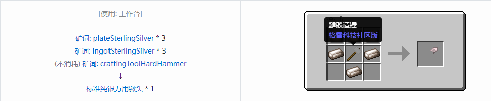 我的世界格雷科技社区版部件合成表大全
