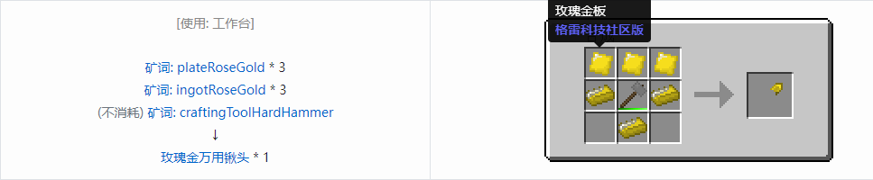 我的世界格雷科技社区版部件合成表大全