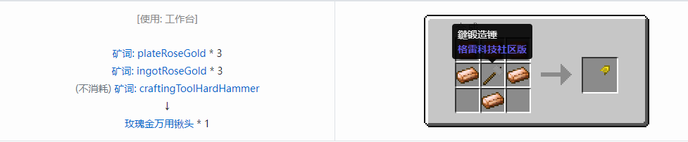 我的世界格雷科技社区版部件合成表大全