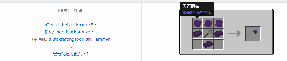 我的世界格雷科技社区版部件合成表大全