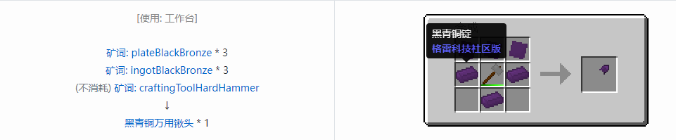 我的世界格雷科技社区版部件合成表大全