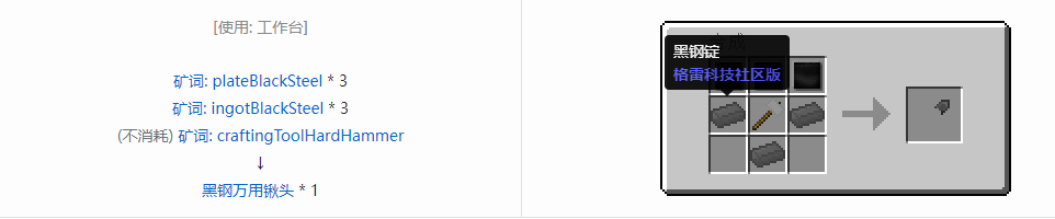我的世界格雷科技社区版部件合成表大全