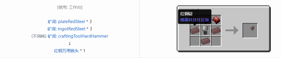 我的世界格雷科技社区版部件合成表大全