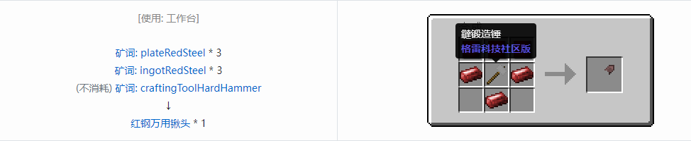 我的世界格雷科技社区版部件合成表大全