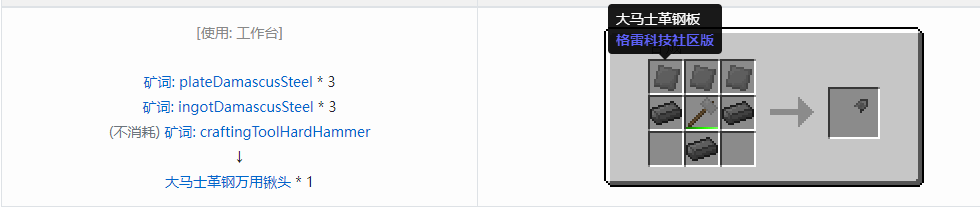 我的世界格雷科技社区版部件合成表大全