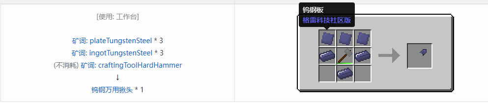 我的世界格雷科技社区版部件合成表大全