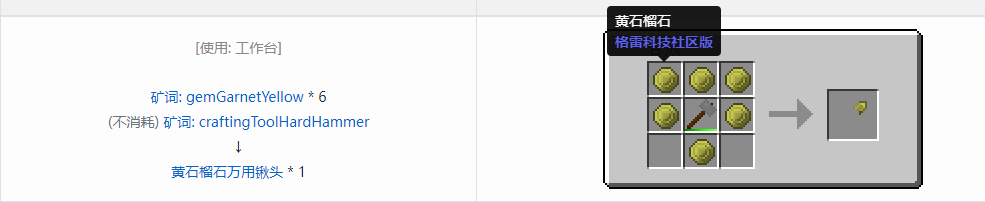 我的世界格雷科技社区版部件合成表大全