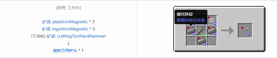 我的世界格雷科技社区版部件合成表大全