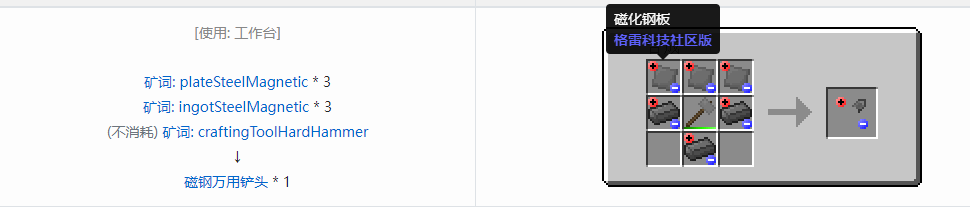 我的世界格雷科技社区版部件合成表大全