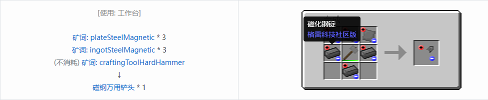 我的世界格雷科技社区版部件合成表大全