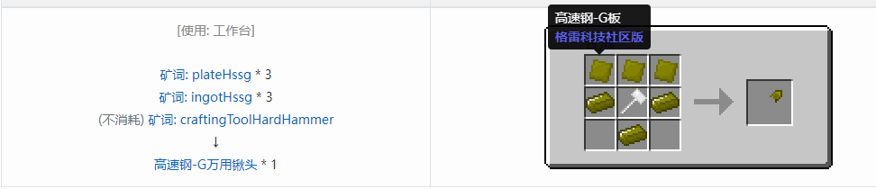 我的世界格雷科技社区版部件合成表大全