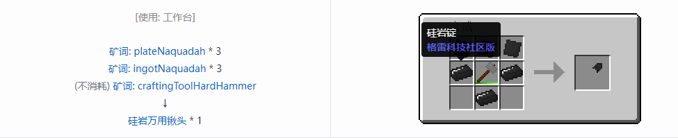 我的世界格雷科技社区版部件合成表大全