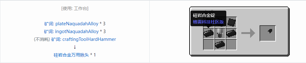我的世界格雷科技社区版部件合成表大全