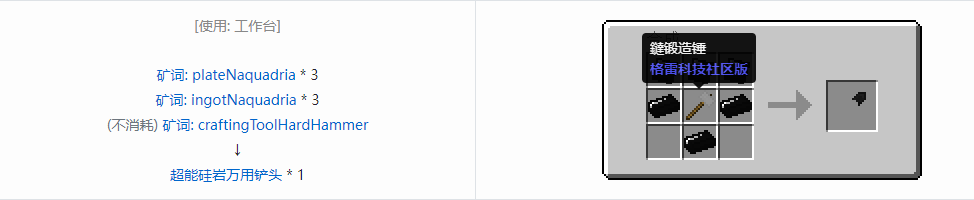 我的世界格雷科技社区版部件合成表大全