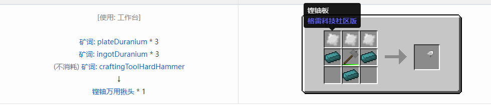 我的世界格雷科技社区版部件合成表大全