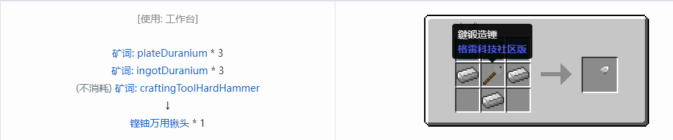 我的世界格雷科技社区版部件合成表大全