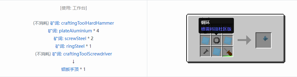 我的世界格雷科技社区版部件合成表大全