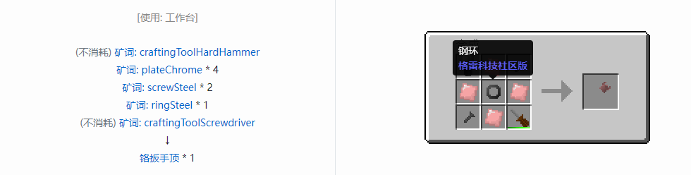 我的世界格雷科技社区版部件合成表大全