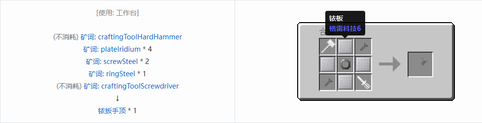 我的世界格雷科技社区版部件合成表大全