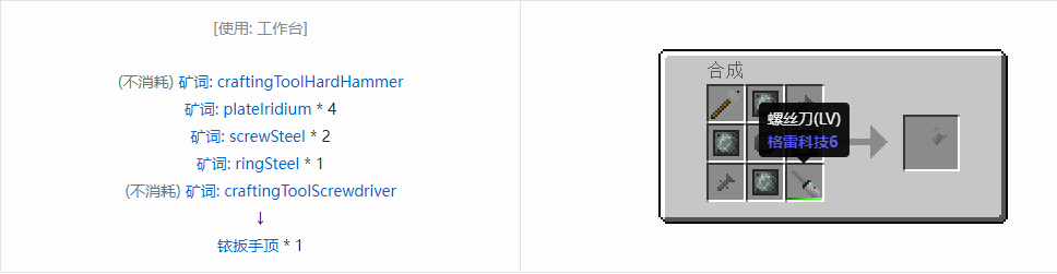 我的世界格雷科技社区版部件合成表大全
