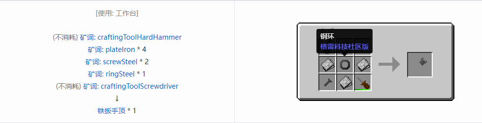 我的世界格雷科技社区版部件合成表大全