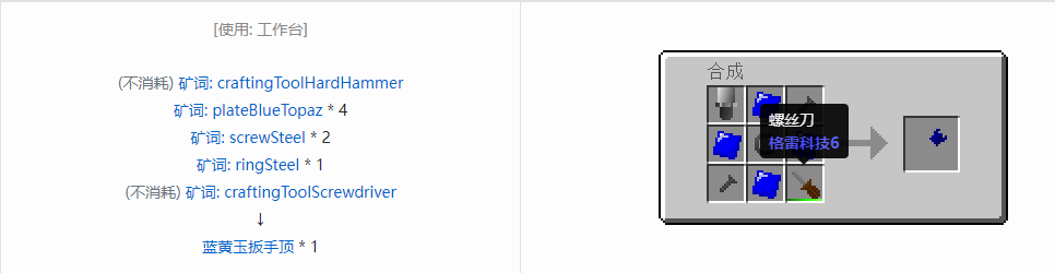 我的世界格雷科技社区版部件合成表大全