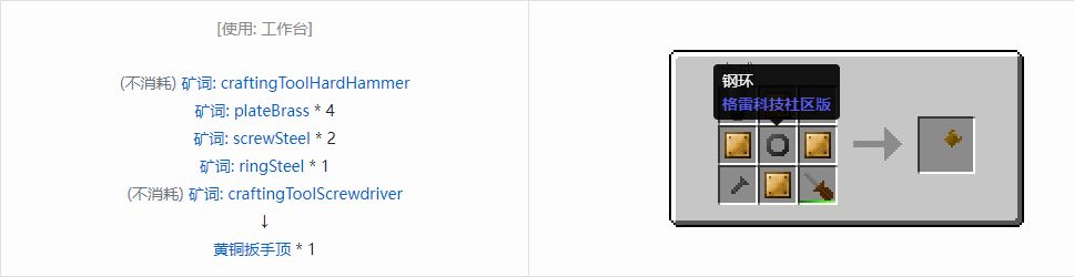 我的世界格雷科技社区版部件合成表大全