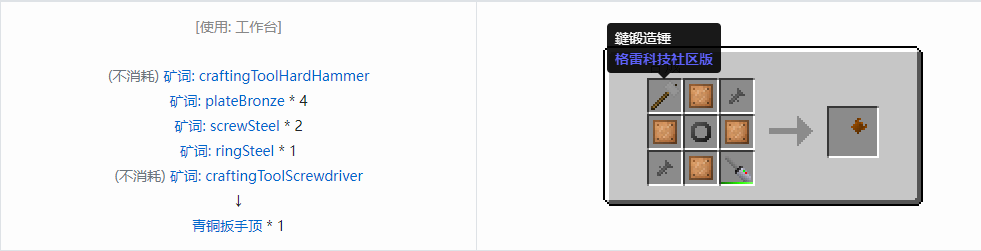 我的世界格雷科技社区版部件合成表大全