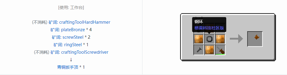 我的世界格雷科技社区版部件合成表大全