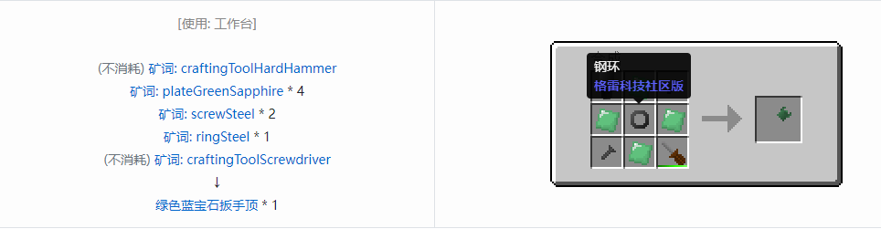 我的世界格雷科技社区版部件合成表大全