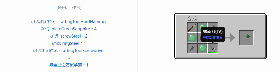 我的世界格雷科技社区版部件合成表大全