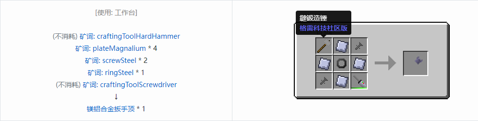 我的世界格雷科技社区版部件合成表大全