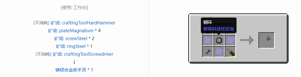 我的世界格雷科技社区版部件合成表大全