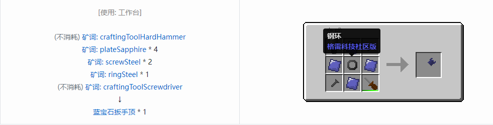 我的世界格雷科技社区版部件合成表大全