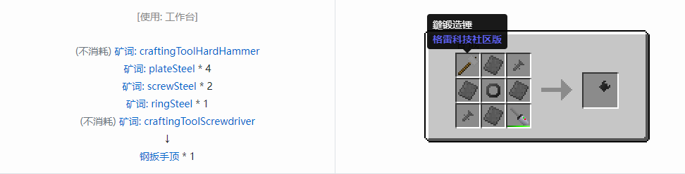 我的世界格雷科技社区版部件合成表大全