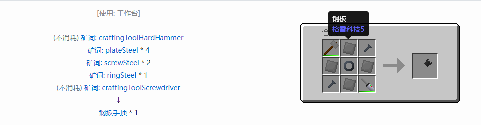 我的世界格雷科技社区版部件合成表大全