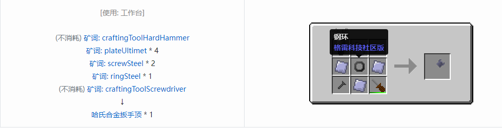 我的世界格雷科技社区版部件合成表大全