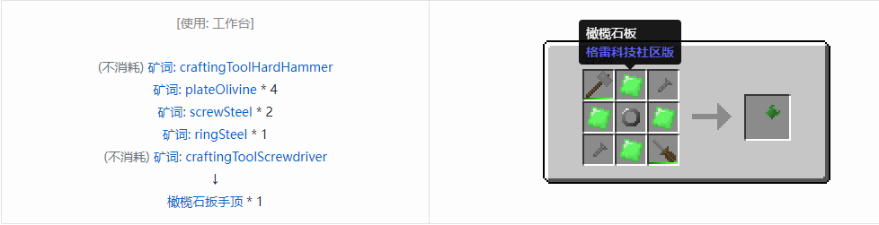 我的世界格雷科技社区版部件合成表大全